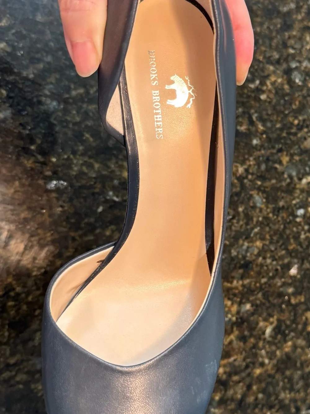 Brooks Brothers Navy Pointed D'Orsay Heels